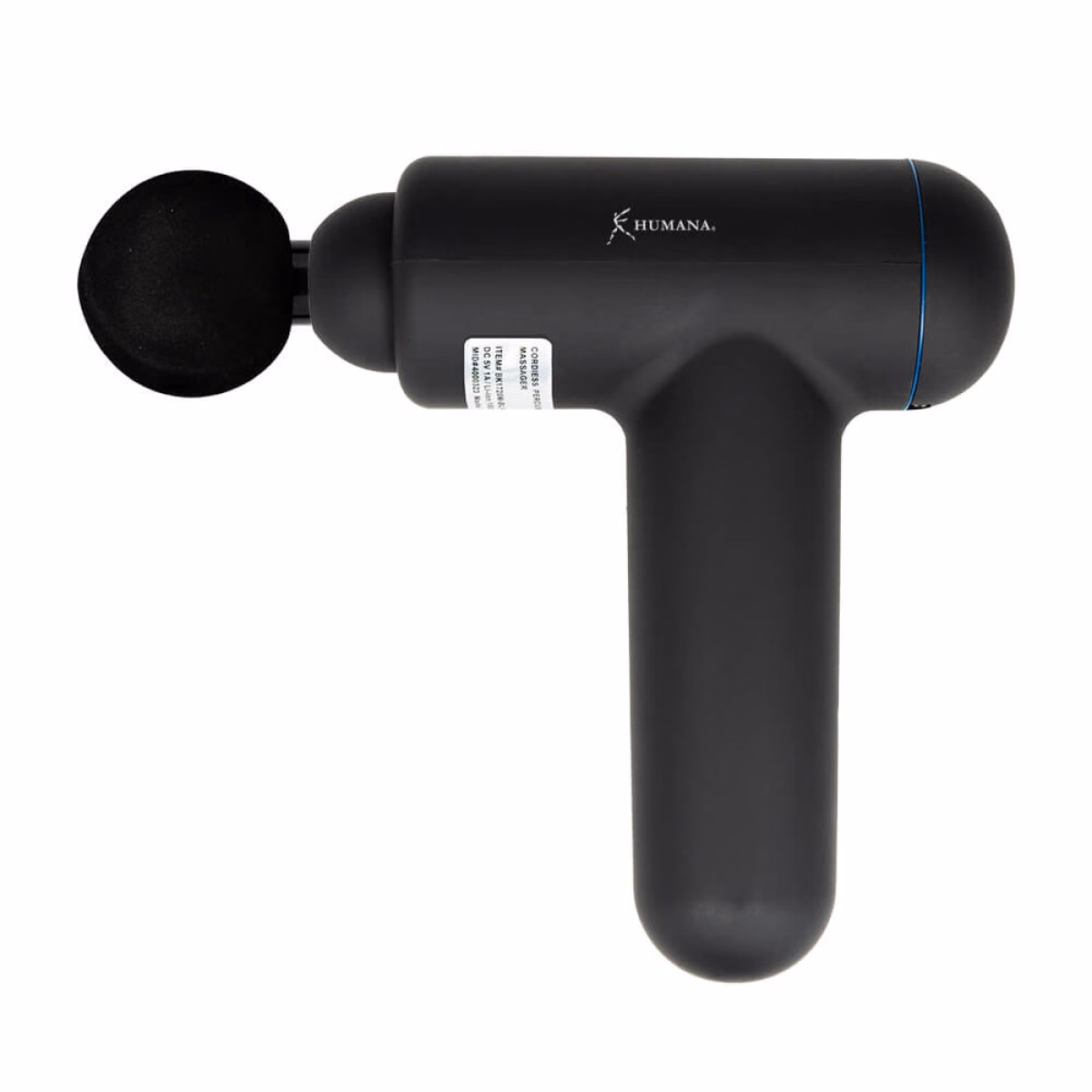 Custom Brookstone Handheld Deep Tissue Percussion Massager, Black, angle view