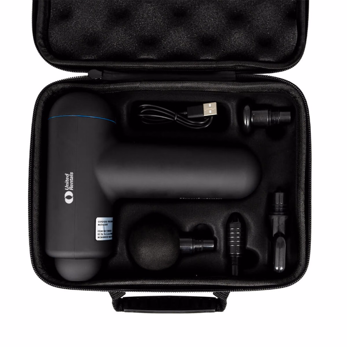 Custom Brookstone Handheld Deep Tissue Percussion Massager, Black, detail view