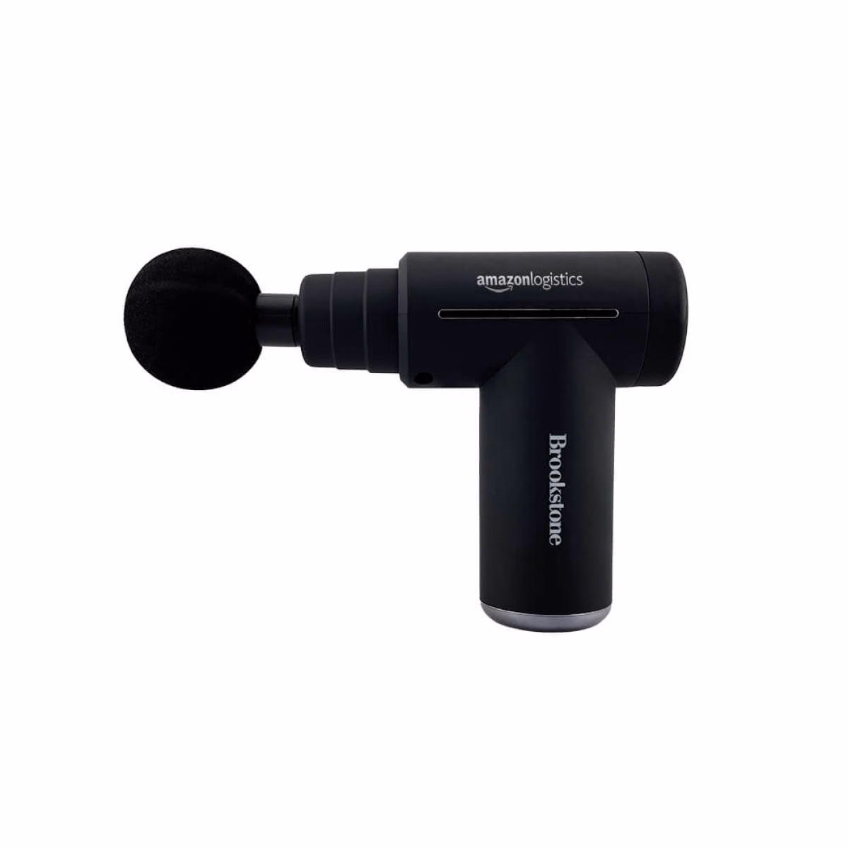 Custom Brookstone Wireless Deep Tissue Percussion Massager, Black, angle view