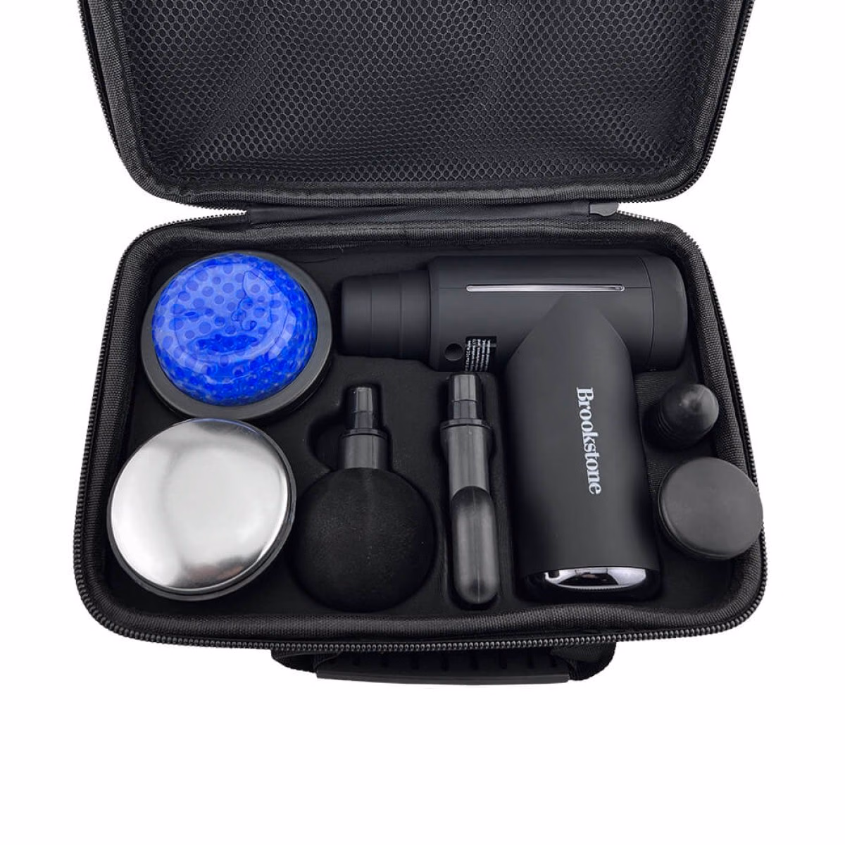 Custom Brookstone Wireless Deep Tissue Percussion Massager, Black, detail view