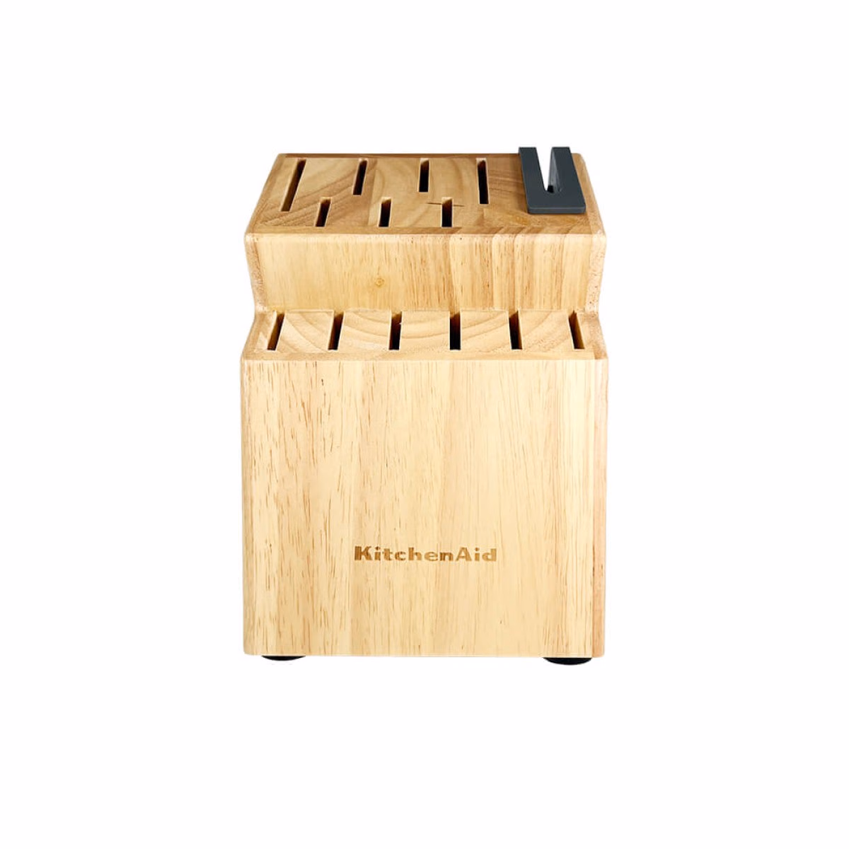 Custom KitchenAid Slim Two-Tone Knife Block Set, White, front view