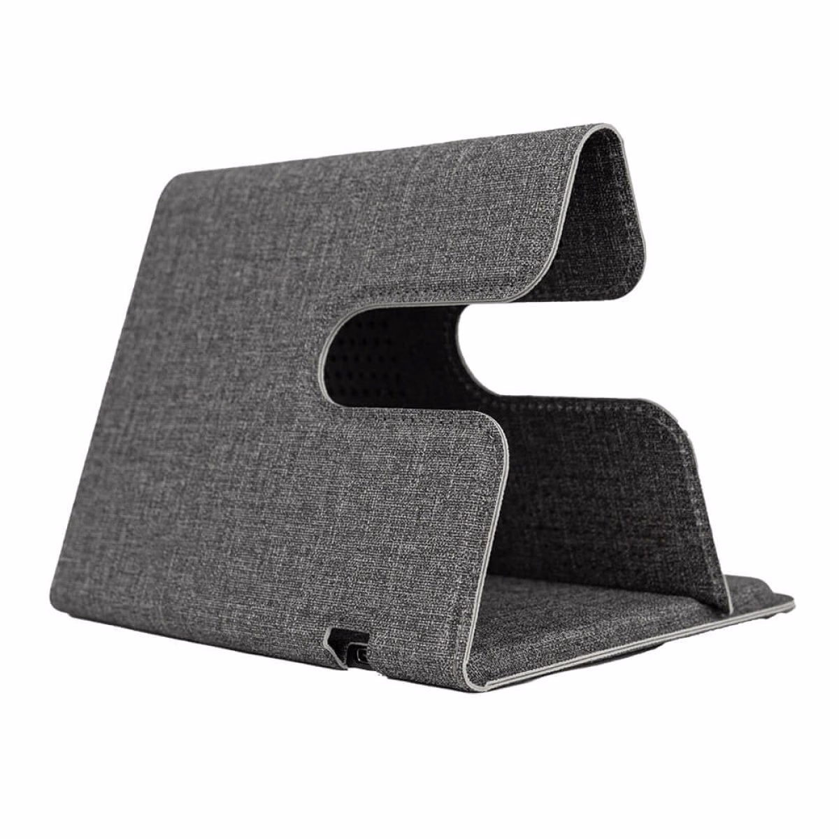 Custom Tangelo ChargePro 3 in 1 Foldable Wireless Charger, Grey, front view