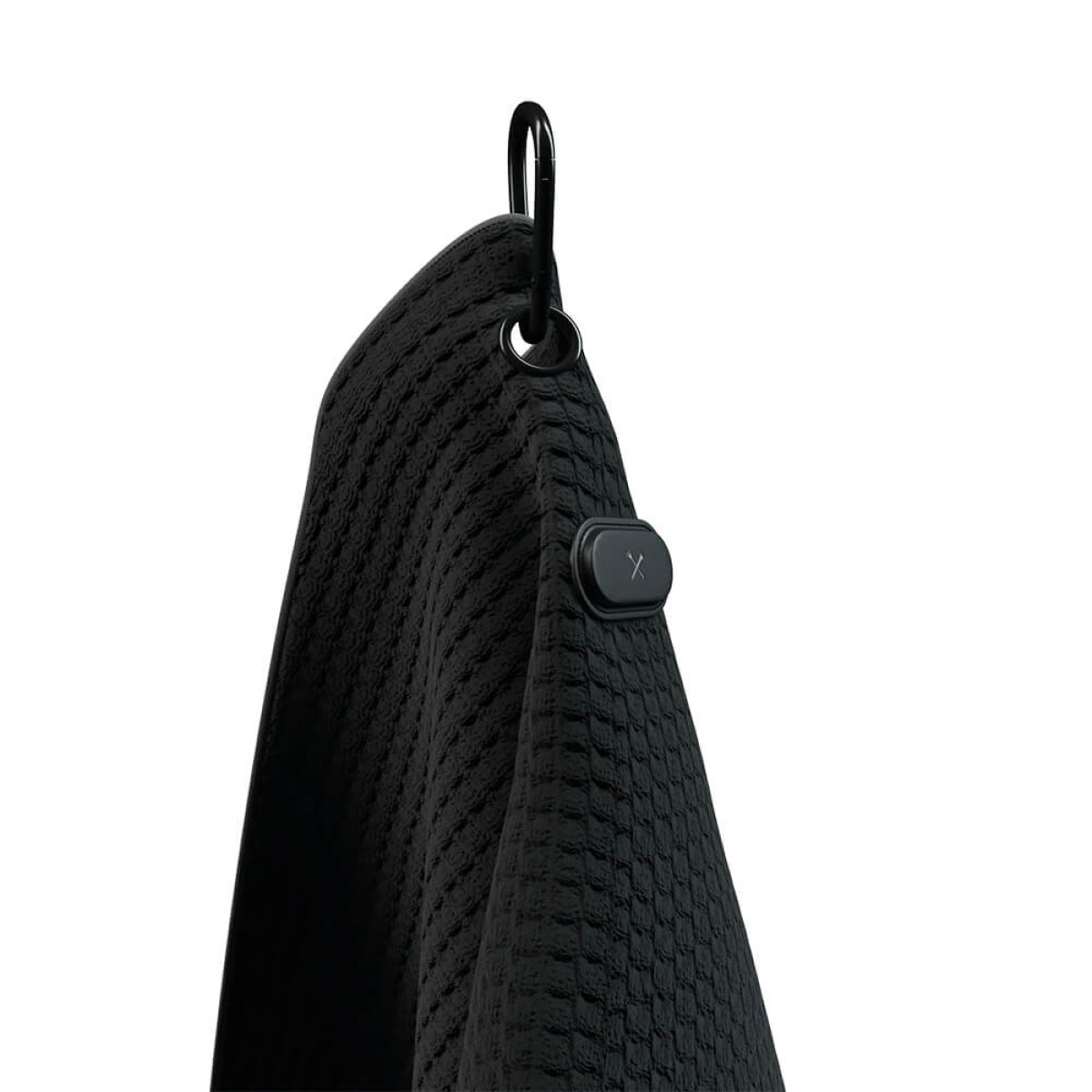 Custom Blue Tees Golf Magnetic Utility Towel in Black - Alternate