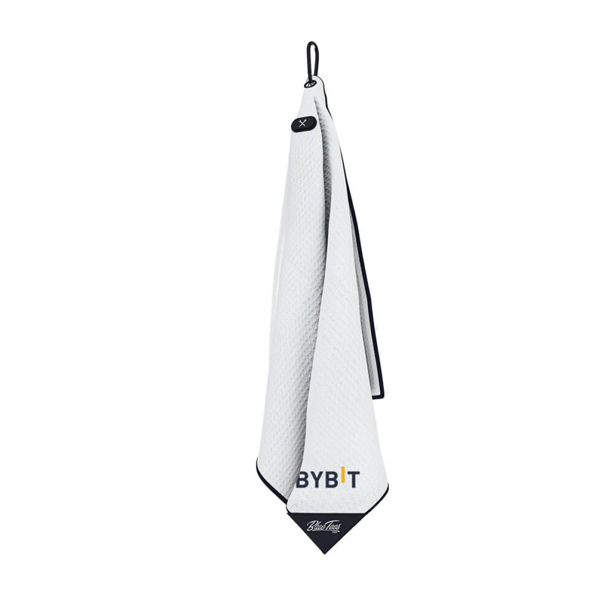 Custom Blue Tees Golf Magnetic Utility Towel in White - Decorated