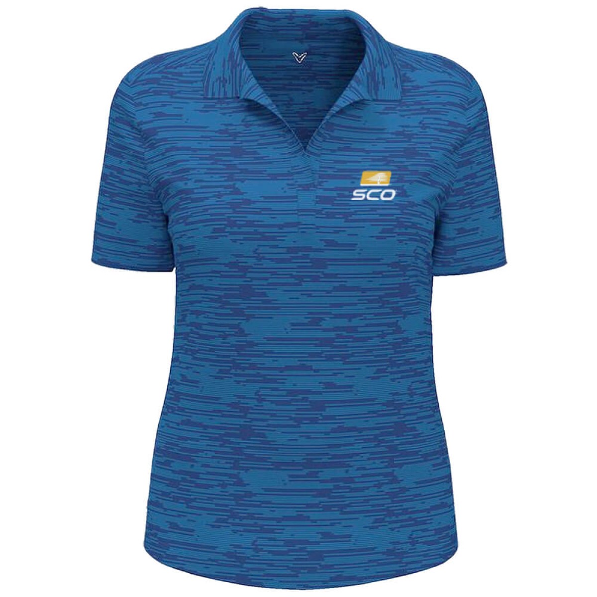 Custom Callaway Broken Stripe Ladies Polo in Navy - Decorated