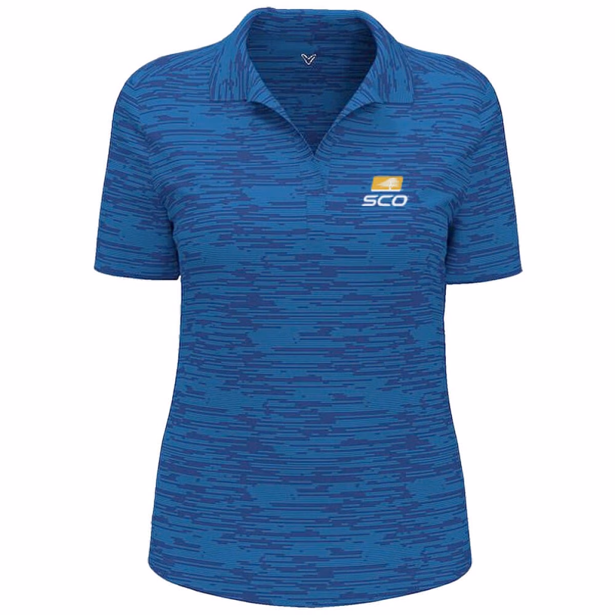 Custom Callaway Broken Stripe Ladies Polo in Navy - Decorated