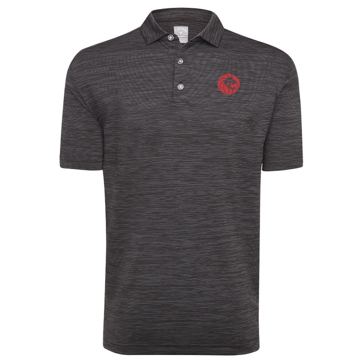 Custom Callaway Broken Stripe Men's Polo in Black - Decorated
