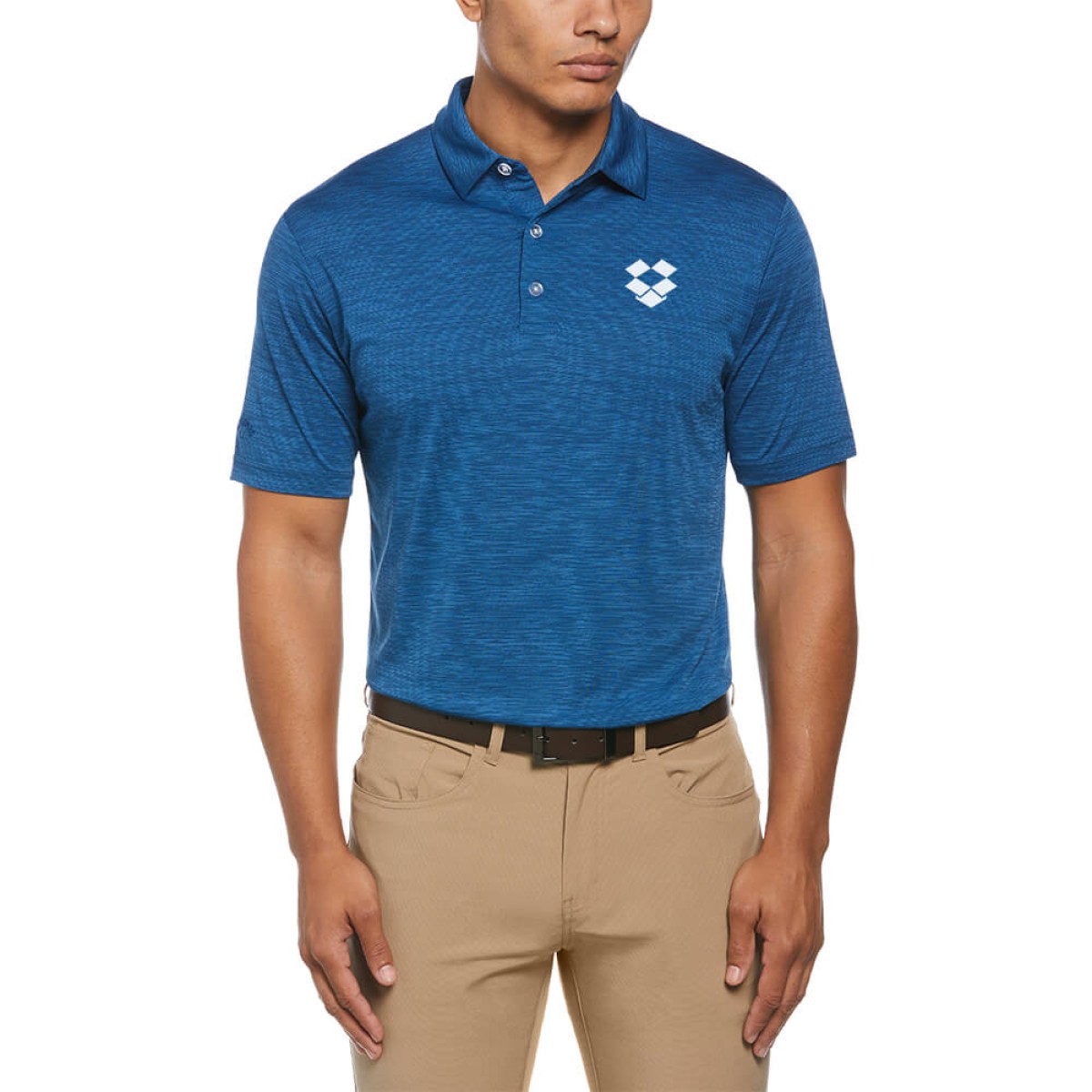 Custom Callaway Broken Stripe Men's Polo in Blue - Decorated