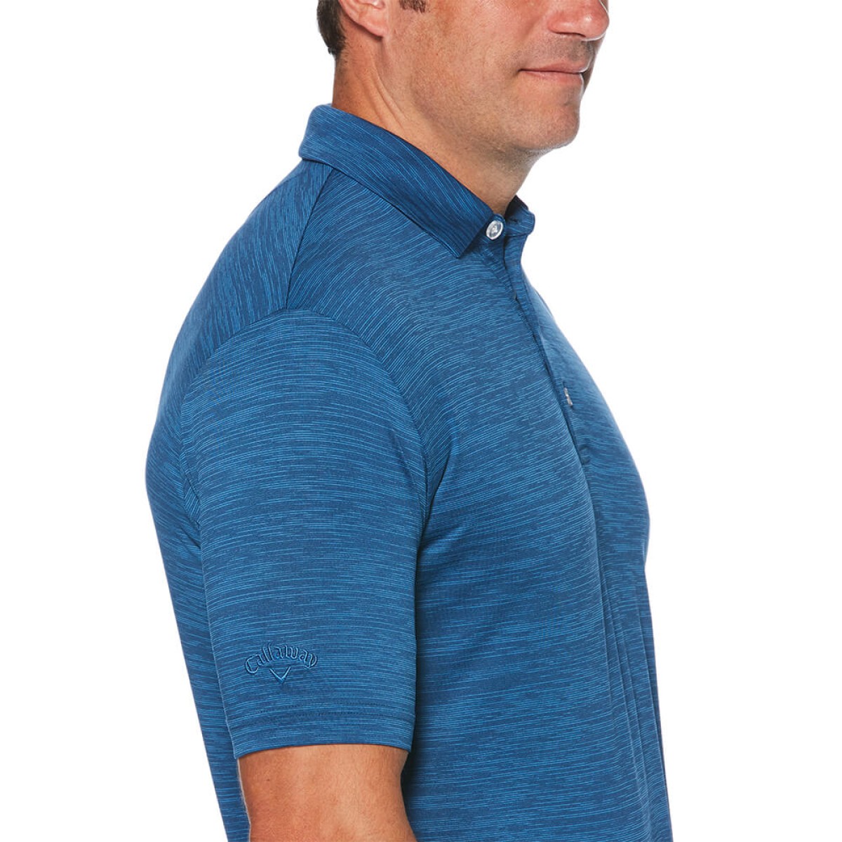 Custom Callaway Broken Stripe Men's Polo in Blue - Alternate