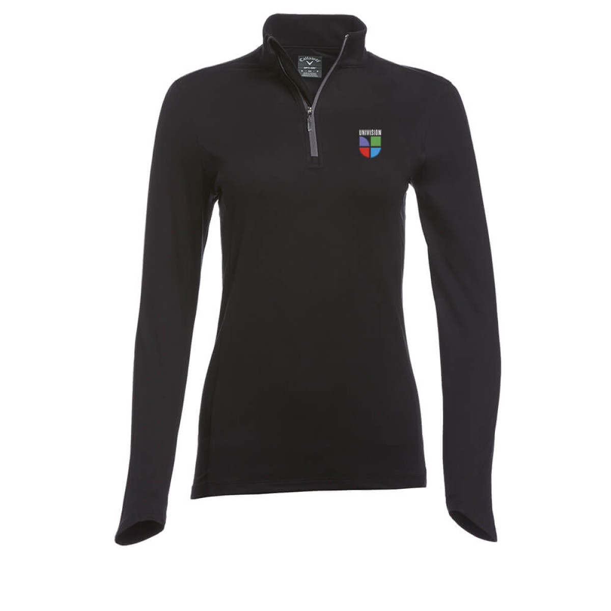 Custom Callaway Lightweight 1/4 Zip Ladies Pullover in Black - Decorated