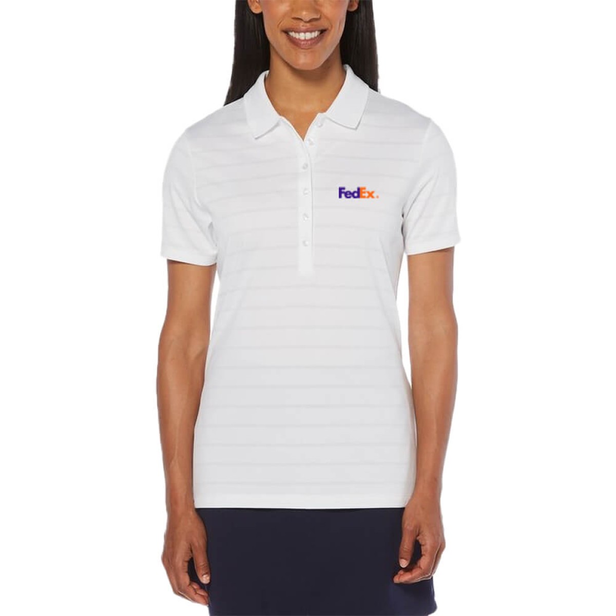 Custom Callaway Opti-Vent Ladies Polo in White - Decorated