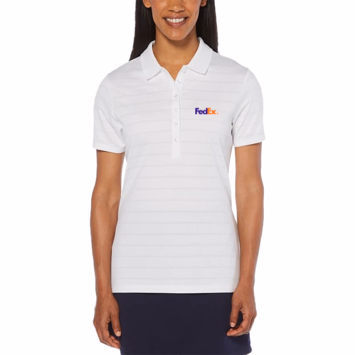 Custom Callaway Opti-Vent Ladies Polo in White - Decorated