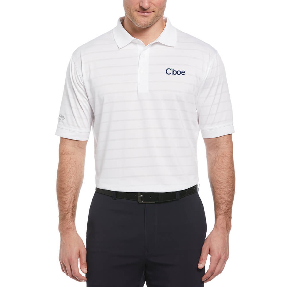 Custom Callaway Opti-Vent Men's Polo in White - Decorated