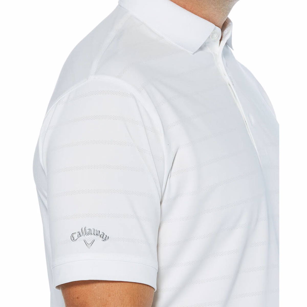 Custom Callaway Opti-Vent Men's Polo in White - Alternate