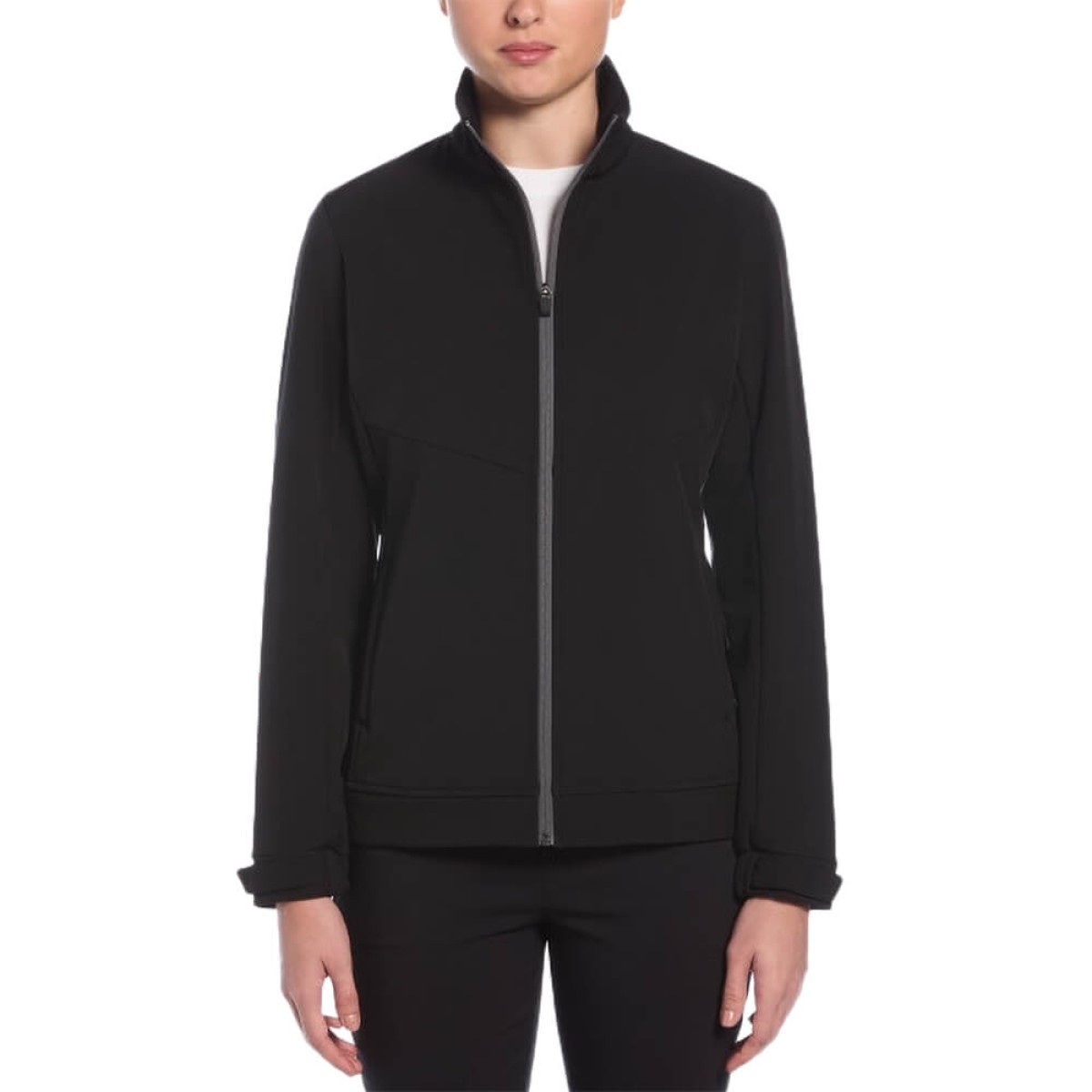 Custom Callaway Soft Shell Full-Zip Ladies Jacket in Black - Blank