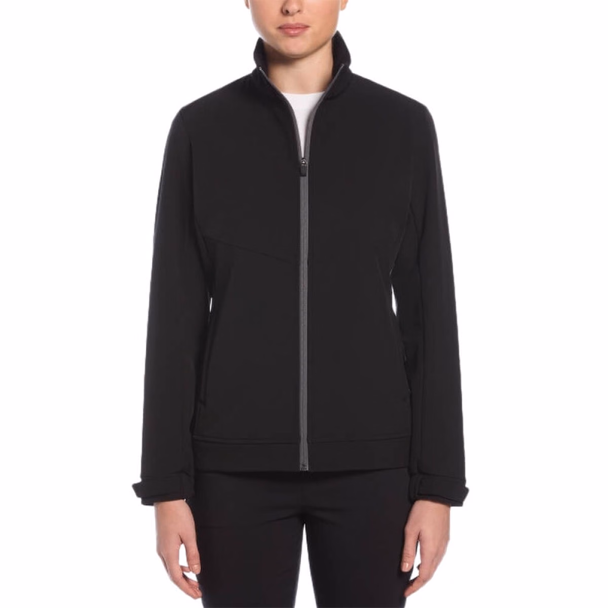 Custom Callaway Soft Shell Full-Zip Ladies Jacket in Black - Blank