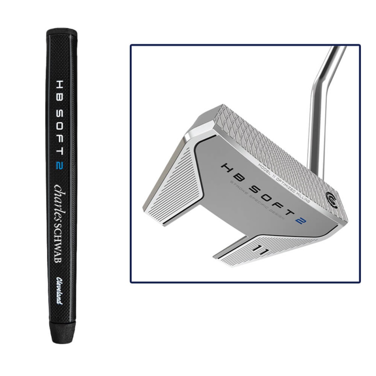 Custom Cleveland Huntington Beach Soft 2 Putter in Stainless Steel - Decorated