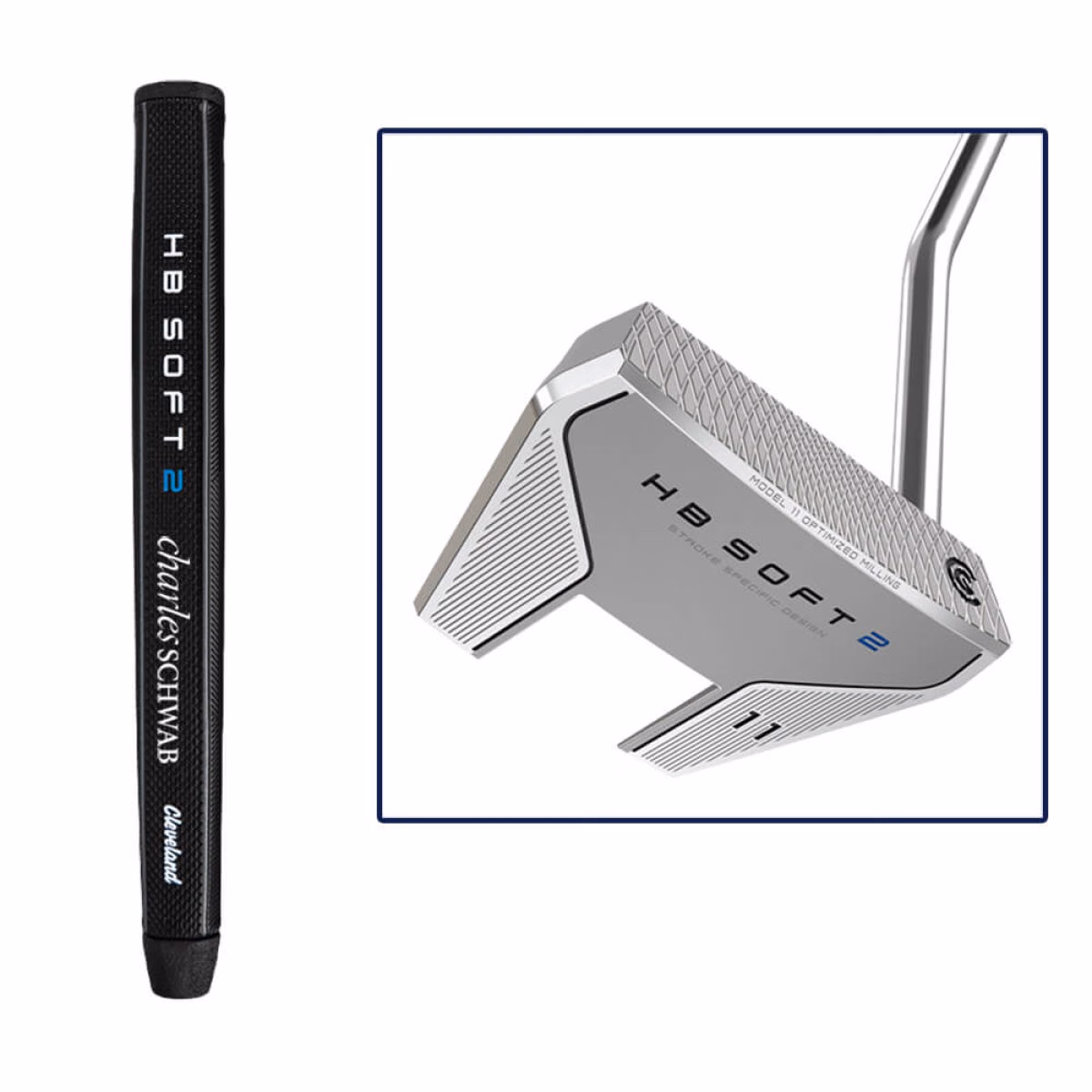 Custom Cleveland Huntington Beach Soft 2 Putter in Stainless Steel - Decorated