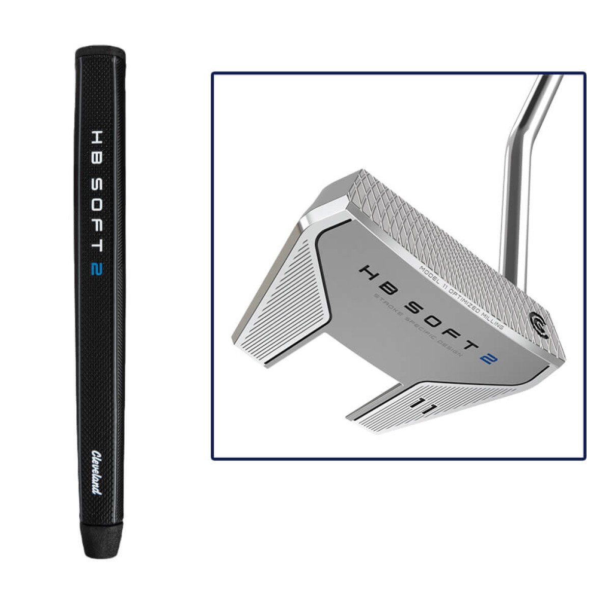 Custom Cleveland Huntington Beach Soft 2 Putter in Stainless Steel - Blank