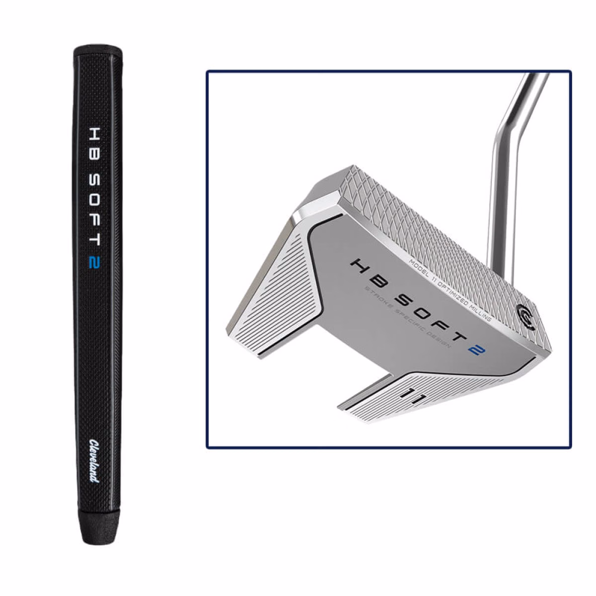 Custom Cleveland Huntington Beach Soft 2 Putter in Stainless Steel - Blank