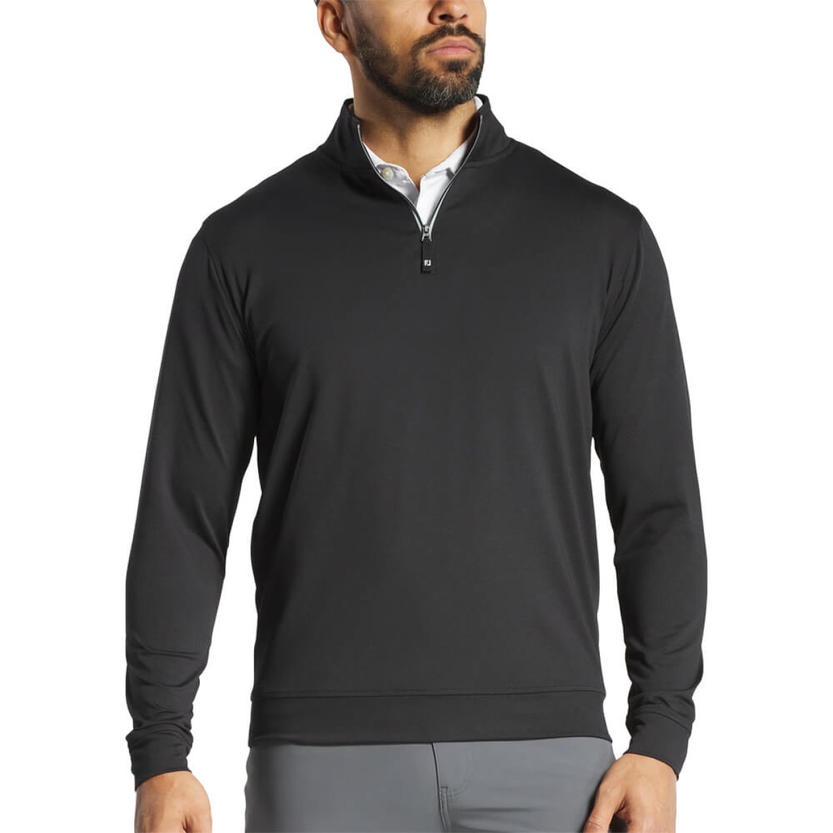 Custom Footjoy Men Approach Quarter-Zip in Black - Blank