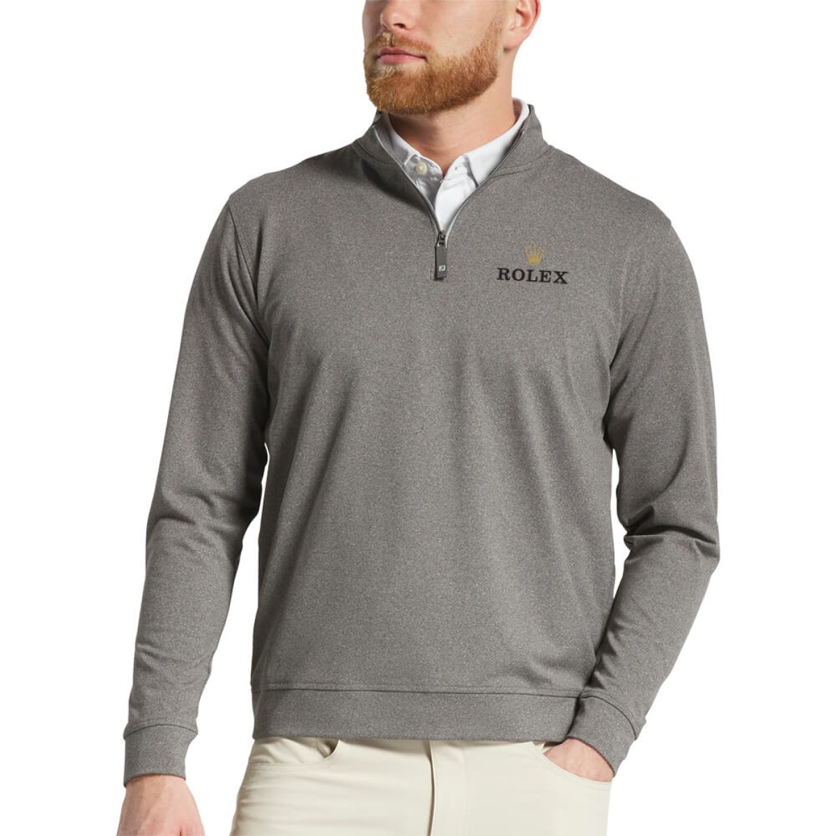 Custom Footjoy Men Approach Quarter-Zip in Grey - Decorated