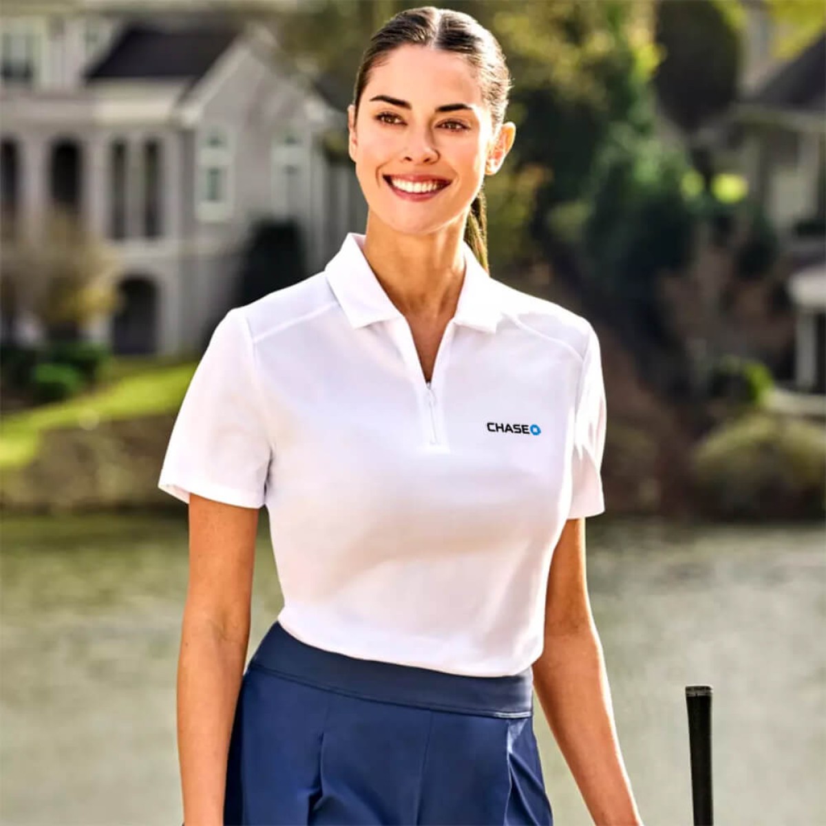 Custom PGA Tour Airflux Ladies Polo in White - Alternate