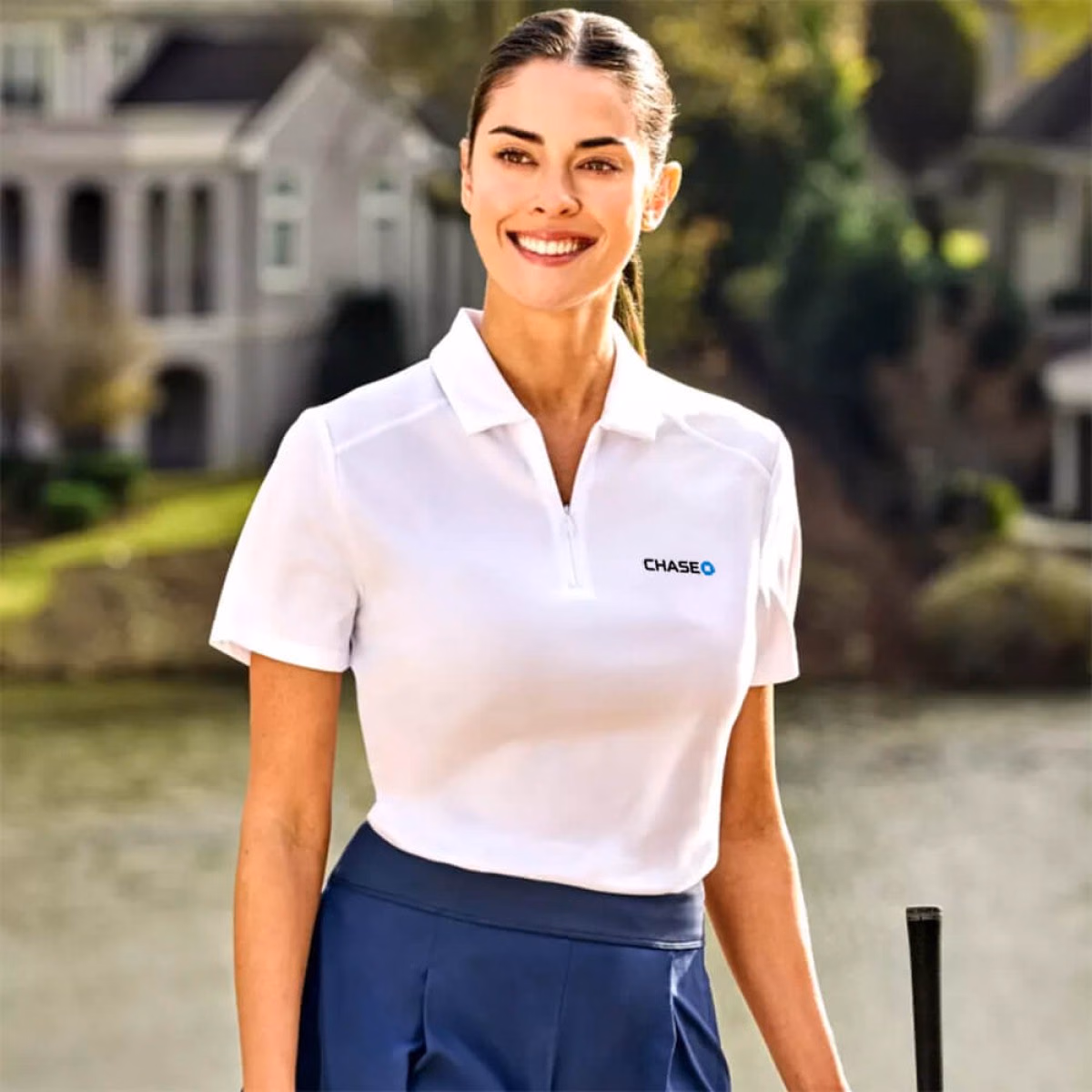Custom PGA Tour Airflux Ladies Polo in White - Alternate