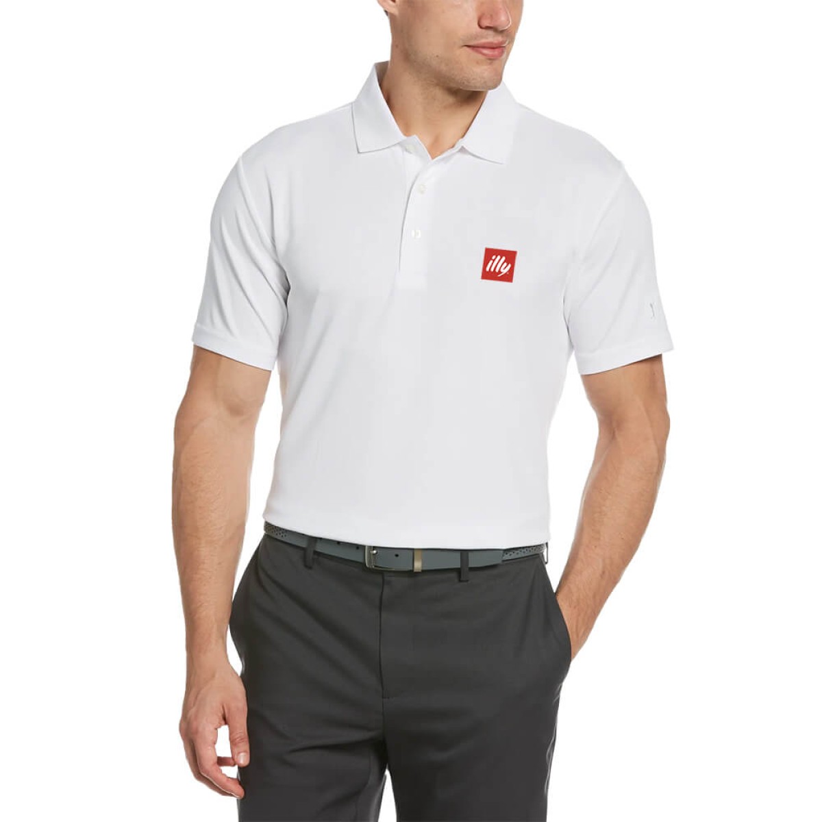 Custom PGA Tour Airflux Men's Polo in White - Decorated