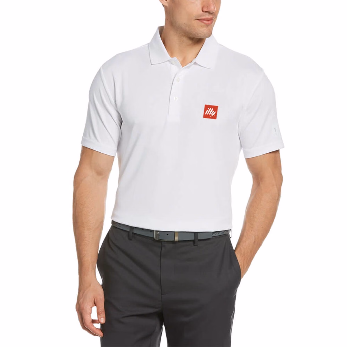 Custom PGA Tour Airflux Men's Polo in White - Decorated