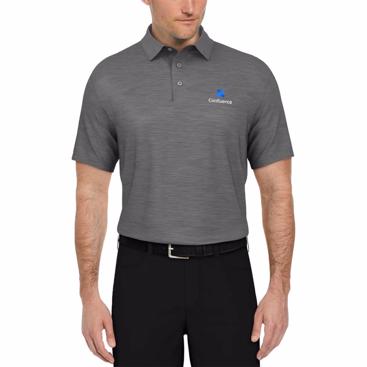 Custom PGA Tour Jaspe Airflux Men's Polo in Grey - Decorated