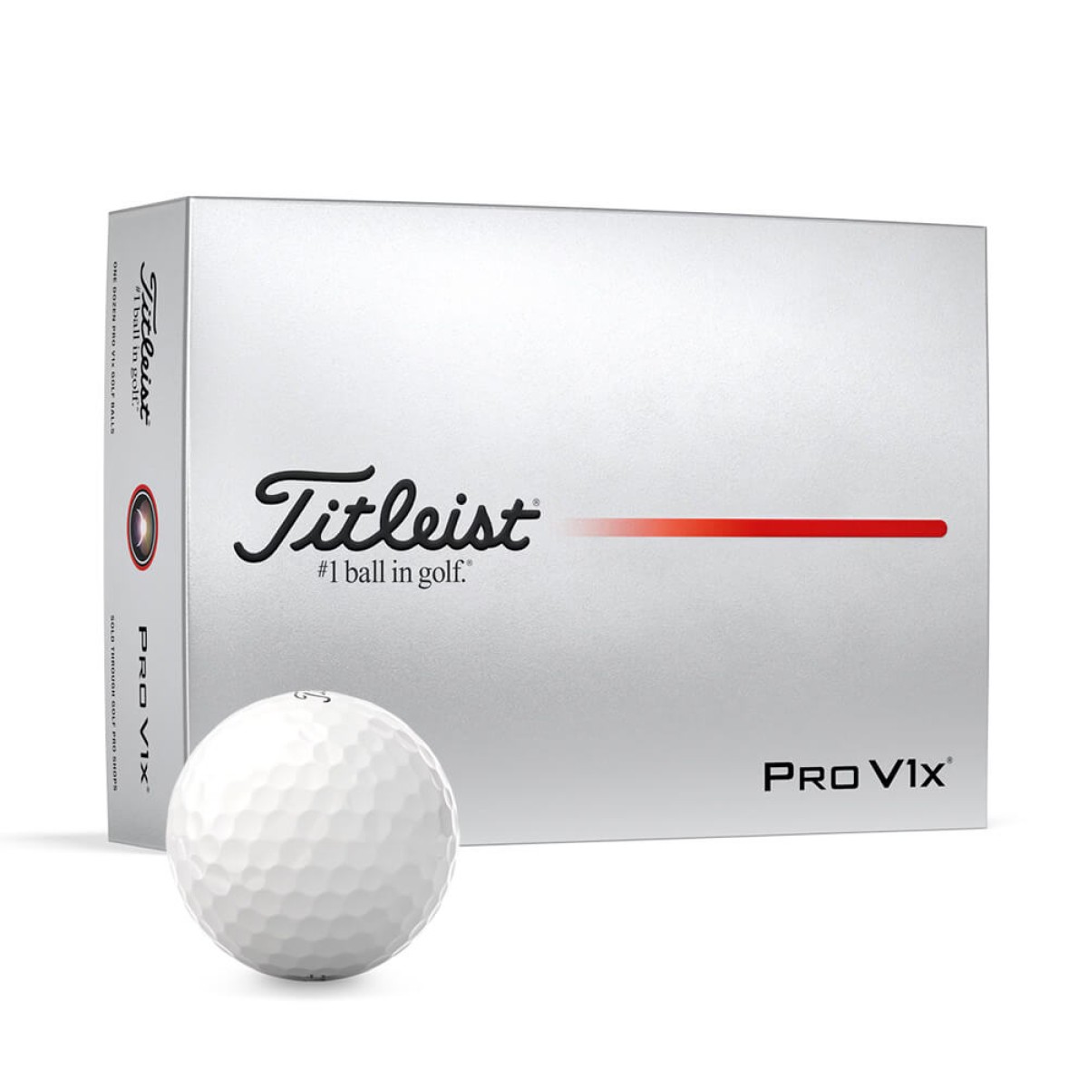 Custom Titleist Pro V1x Golf Balls with Logo, White, front view