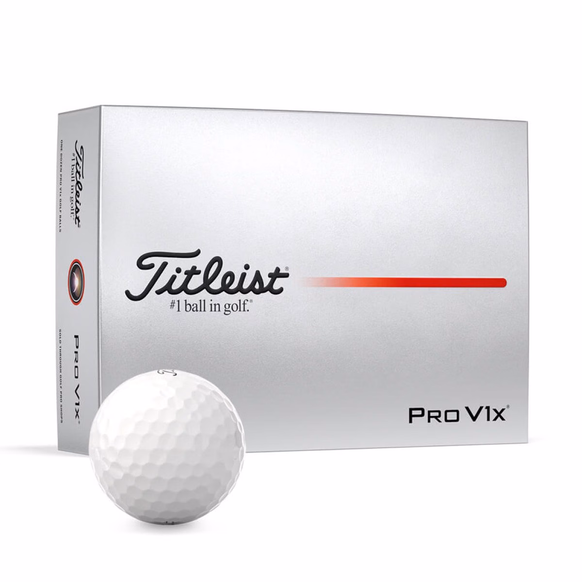 Custom Titleist Pro V1x Golf Balls with Logo, White, front view