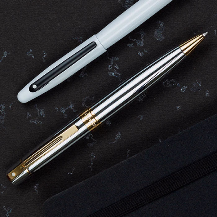 Custom Sheaffer 300 Chrome Ballpoint with Gold-tone Trim