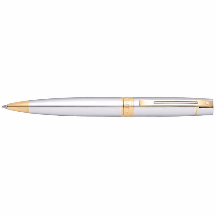 Custom Sheaffer 300 Chrome Ballpoint with Gold-tone Trim