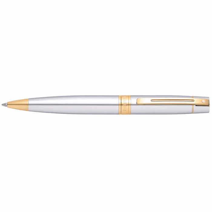Custom Sheaffer 300 Chrome Ballpoint with Gold-tone Trim