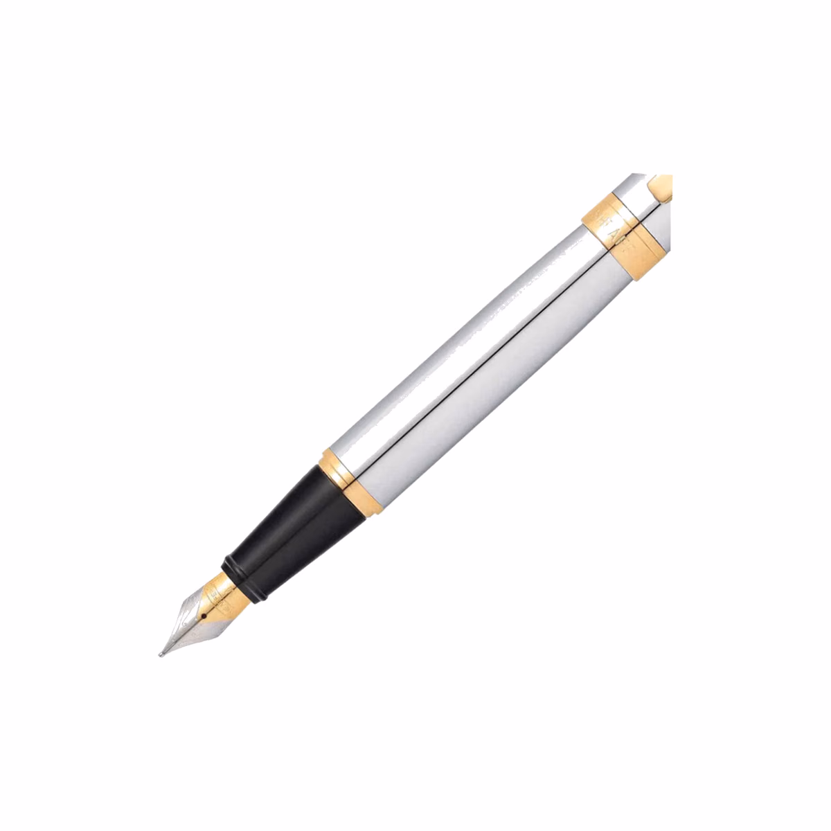 Custom Sheaffer 300 Chrome Fountain Pen with Gold-tone Trim