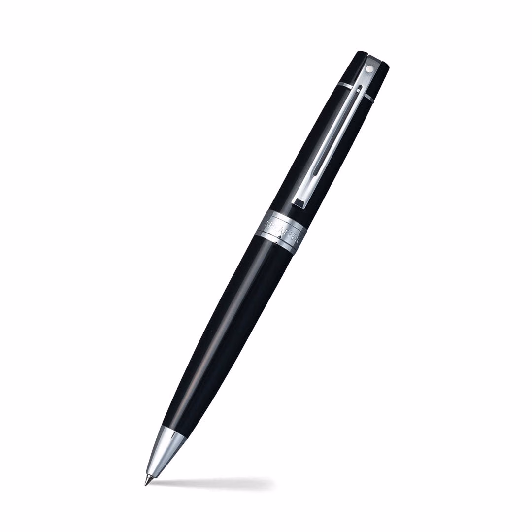 Custom Sheaffer 300 Glossy Black Ballpoint with Chrome Trim