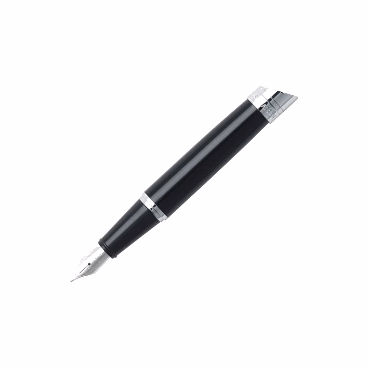 Custom Sheaffer 300 Glossy Black Fountain Pen with Chrome Cap