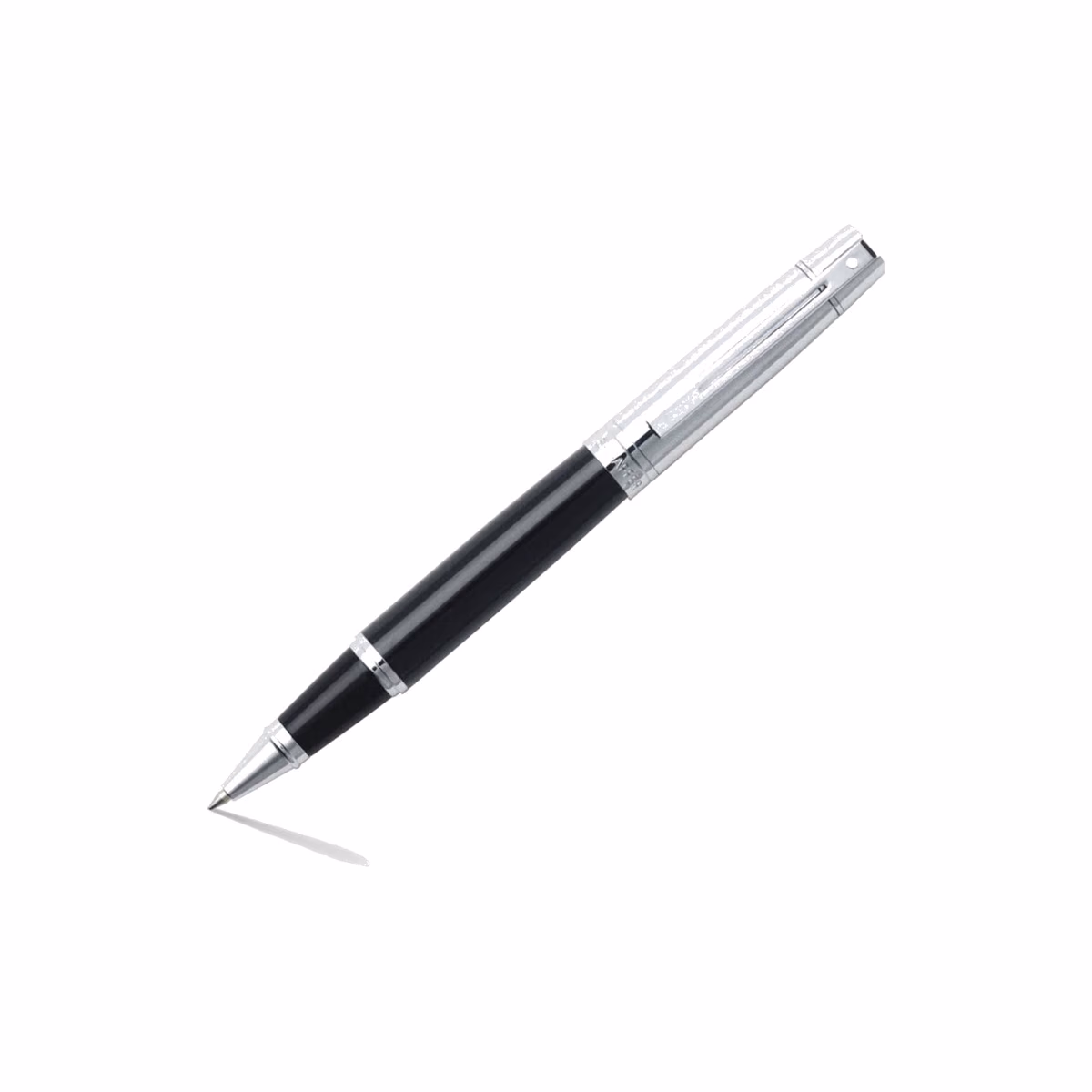 Custom Sheaffer 300 Glossy Black Rollerball with Chrome Cap