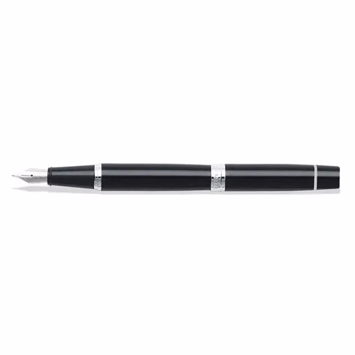 Custom Sheaffer 300 Glossy Black Fountain Pen with Chrome Trim