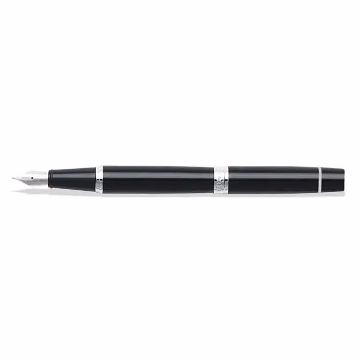 Custom Sheaffer 300 Glossy Black Fountain Pen with Chrome Trim