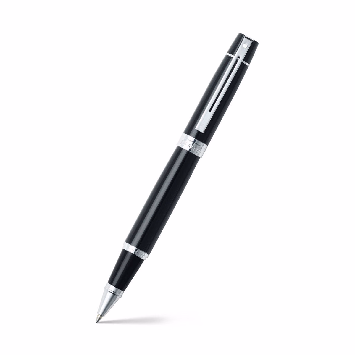 Custom Sheaffer 300 Glossy Black Rollerball with Chrome Trim