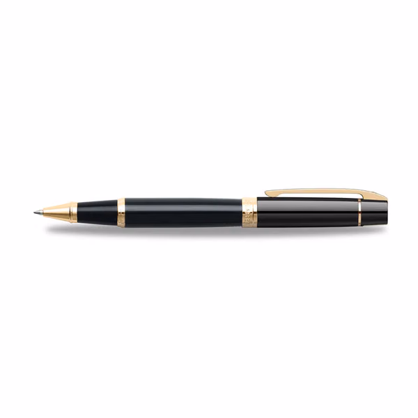 Custom Sheaffer 300 Glossy Black Rollerball with Gold-tone Trim
