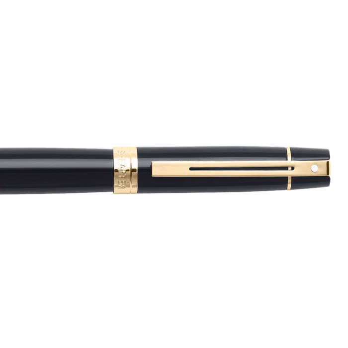 Custom Sheaffer 300 Glossy Black Rollerball with Gold-tone Trim