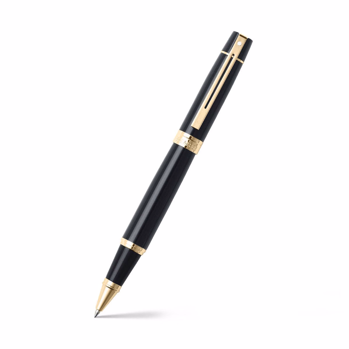 Custom Sheaffer 300 Glossy Black Rollerball with Gold-tone Trim