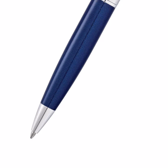 Custom Sheaffer 300 Glossy Blue Ballpoint with Chrome Trim