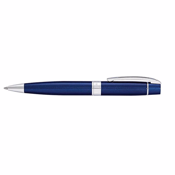 Custom Sheaffer 300 Glossy Blue Ballpoint with Chrome Trim