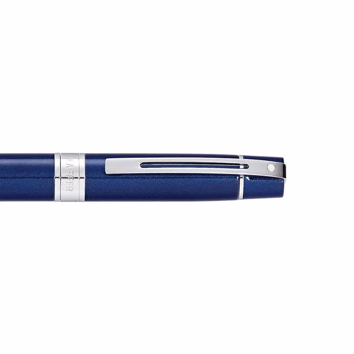Custom Sheaffer 300 Glossy Blue Ballpoint with Chrome Trim