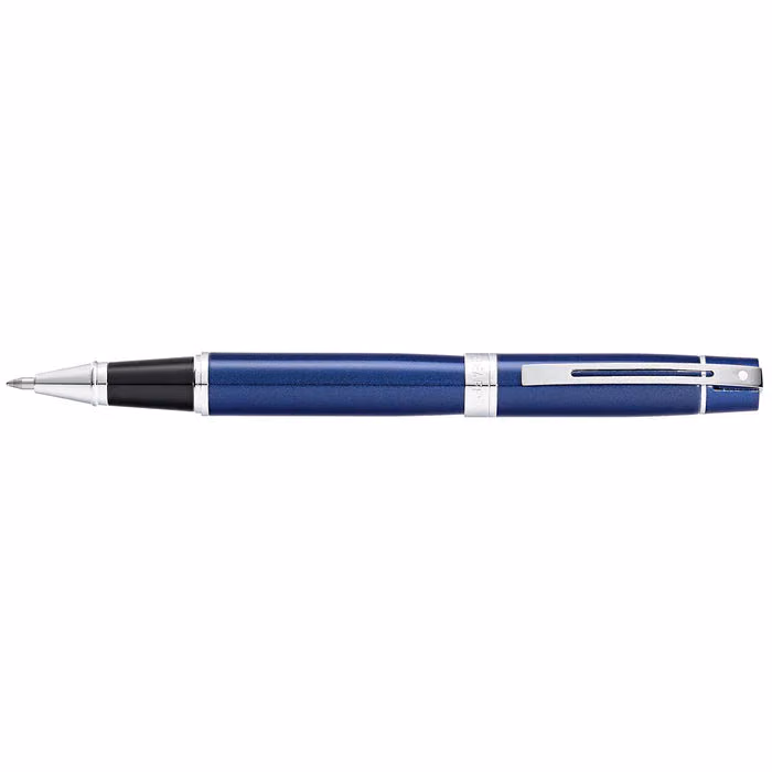 Custom Sheaffer 300 Glossy Blue Rollerball with Chrome Trim
